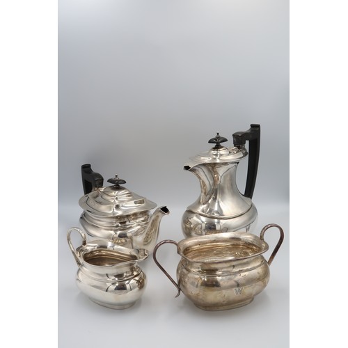 391 - A silver hallmarked tea and coffee with milk and sugar - Sheffield, Emile Viner, 1961 - approx weigh... 