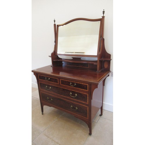 695 - A good quality Edwardian mahogany and crossbanded dressing chest - in very good condition - 115cm x ... 