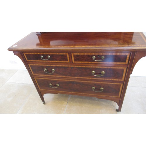 695 - A good quality Edwardian mahogany and crossbanded dressing chest - in very good condition - 115cm x ... 