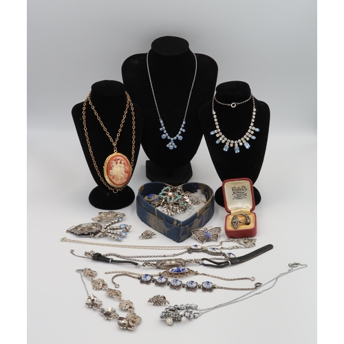 135 - A selection of costume jewellery, various boxes