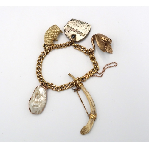 141 - A 9ct gold charm bracelet. Weight approx 41.98 grams