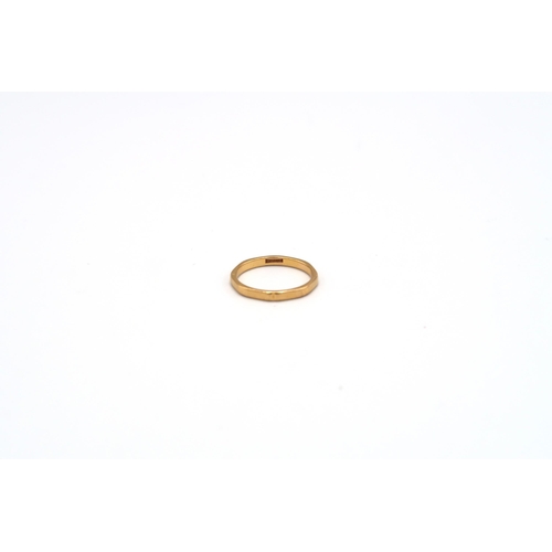 144 - A 22ct gold 2.2mm faceted band ring. Size M. Weight approx 2.57 grams.