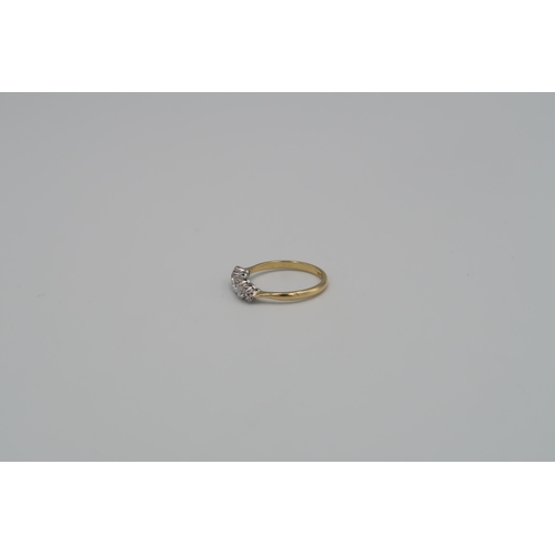 170 - An 18CT Yellow Gold five stone Diamond ring, Head size approx. 16MM X 4MM. Size P-Q, Diamonds are We... 