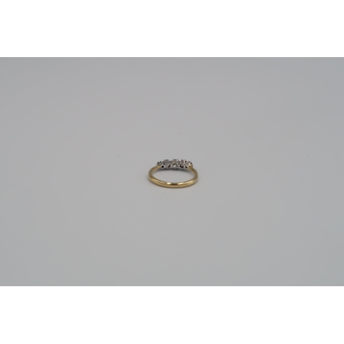 170 - An 18CT Yellow Gold five stone Diamond ring, Head size approx. 16MM X 4MM. Size P-Q, Diamonds are We... 