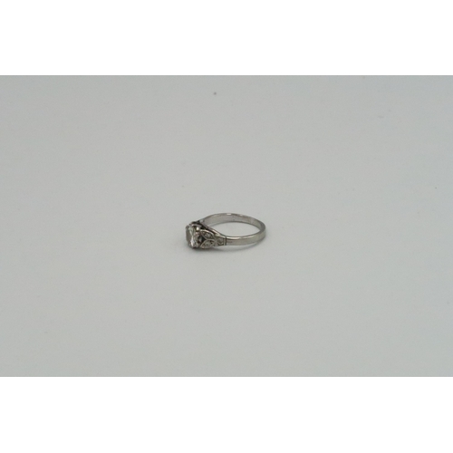 175 - An 18ct white gold and diamond ring, approx .75 grams. Size J. Estimated 0.64cts, H/I, I1/2.