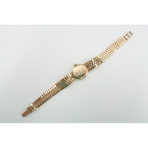 251 - A 9ct gold Longines bracelet wristwatch with 9ct gold case and strap, approx weight 24 grams