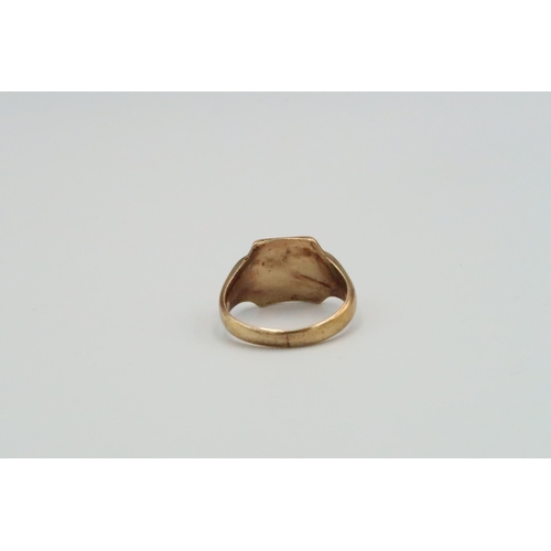 28 - A 9ct yellow gold signet ring, Size U 1/2 - weight approx 8.25 grams