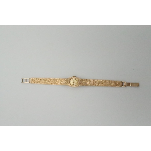 326 - A 9ct yellow gold ladies bracelet watch, approx weight 22 grams