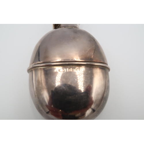 369 - A hallmarked silver oval hip flask, Birmingham 1906, 2.29 troy oz