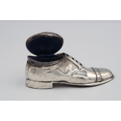 388 - A H.M. Silver Boot pin cushion. (Chester)