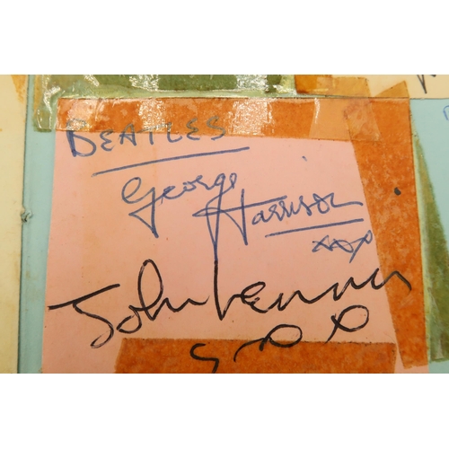 502 - Beatles ephemera. An autograph book collected by the vendor with signatures of Paul McCartney and Ri... 