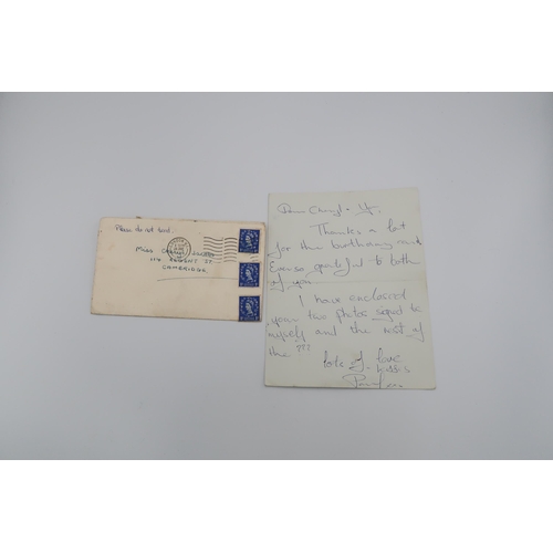 503 - Beatles ephemera. A hand written letter from Paul McCartney with original envelope along with a sign... 