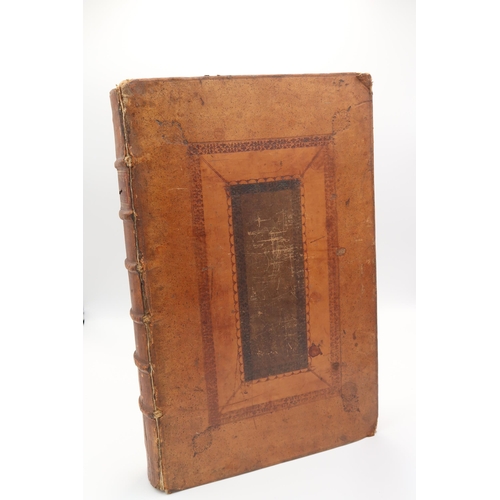 515 - A leather bound book - Chauncy History of Hertfordshire - All plates replaced with photocopies - Map... 