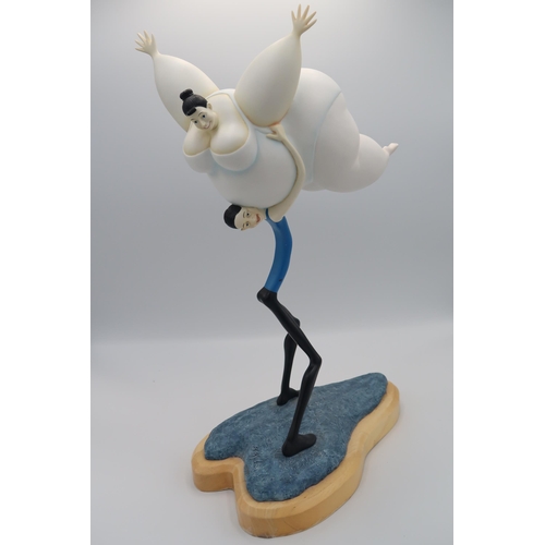 517 - Swan Lake - Resin sculpture by Sarah Jane Szikora - Height 43cm