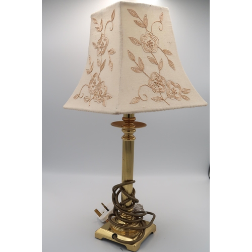 622 - A brass Corinthian column table lamp