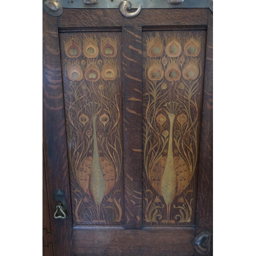 642 - An Arts and Crafts hall cupboard, circa 1900 by Shapland and Petter, Barnstable, combined cupboard a... 