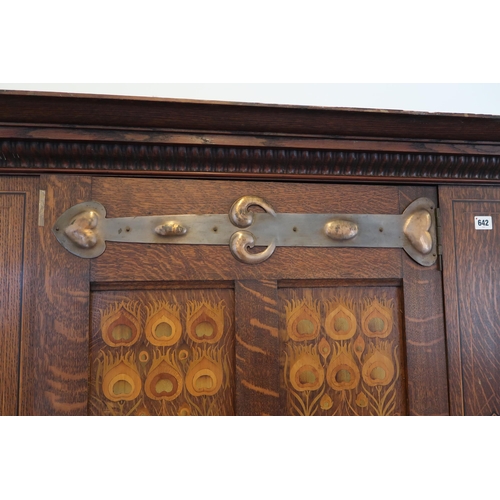 642 - An Arts and Crafts hall cupboard, circa 1900 by Shapland and Petter, Barnstable, combined cupboard a... 