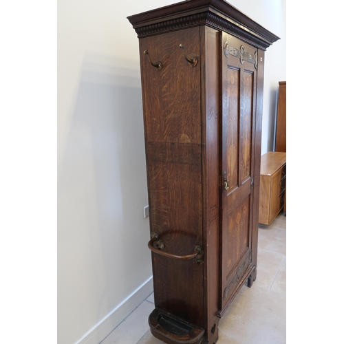 642 - An Arts and Crafts hall cupboard, circa 1900 by Shapland and Petter, Barnstable, combined cupboard a... 