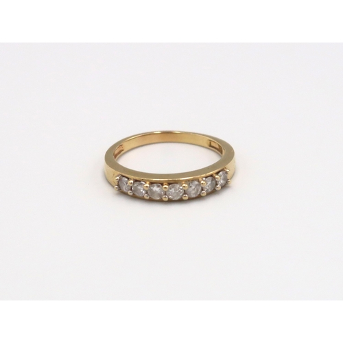 70 - An 18ct yellow gold and diamond half eternity ring, size P, approx 3.41 grams