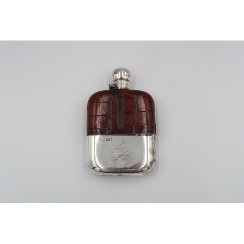 399 - A H.M. Silver hip flask, James Dixon Sheffield.