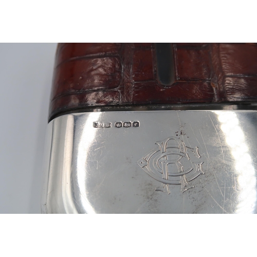 399 - A H.M. Silver hip flask, James Dixon Sheffield.