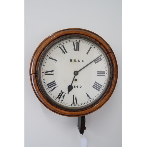 615 - A British Railways' North east wall clock, face diameter 29cm