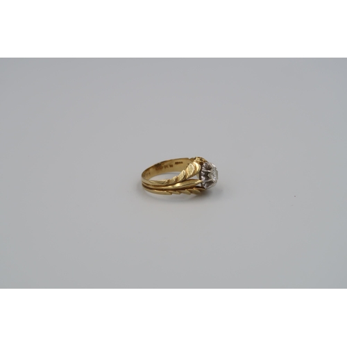 195 - An 18ct Yellow Gold Dress ring with approx. 0.25ct Diamond to shoulder. Size T - approx weight 6.96 ... 