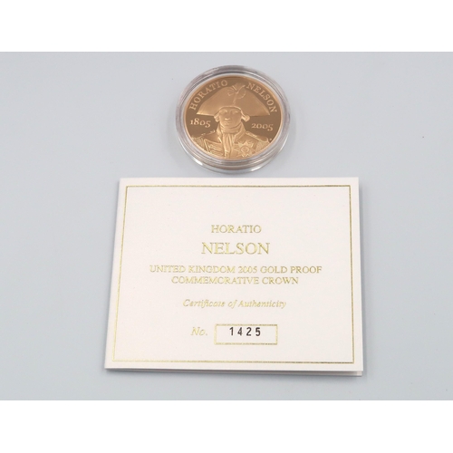 411 - Two 22ct Yellow Gold coins commemorating the 200th Anniversary of Trafalgar 39.98 grams each, in pre... 