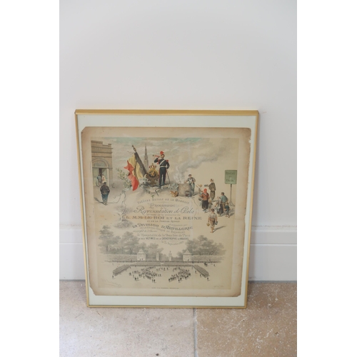 577 - Two prints - 'Grand Tour Du Marlborough' and another relating to an explosion at an arms factory, 6t... 