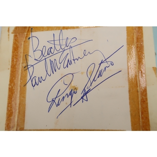 502 - Beatles ephemera. An autograph book collected by the vendor with signatures of Paul McCartney and Ri... 