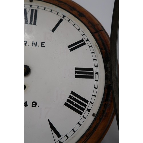 615 - A British Railways' North east wall clock, face diameter 29cm