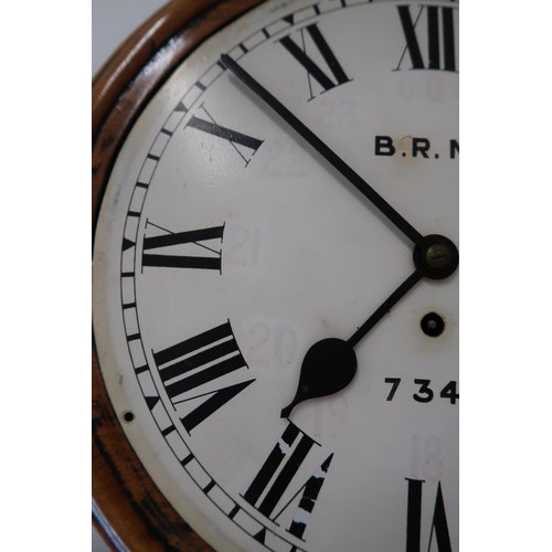 615 - A British Railways' North east wall clock, face diameter 29cm