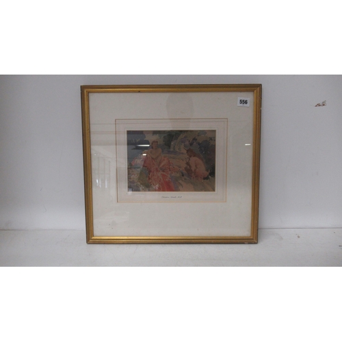 595 - Gordon William Nicoll (British 1888-1959) watercolour of a Satyr & Nymph signed lower right - 22 x 1... 