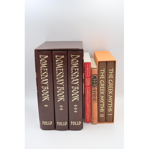 444 - Folio Society Books, The Doomsday Book in three volumes, Tantarin of Tarascan by Alphonse Daudet, Th... 