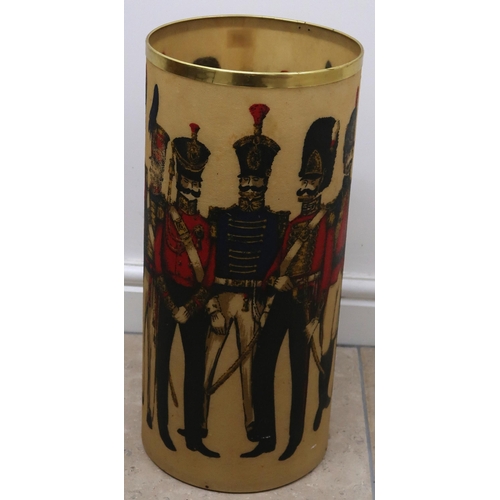 461 - A Circa 1960 Fiberglass umbrella stand by Arnold Designs, decorated with soldiers.