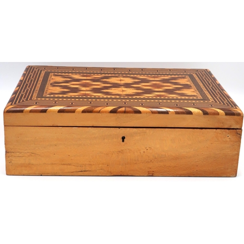 463 - A Tunbridge ware marquetry inlaid needle work box