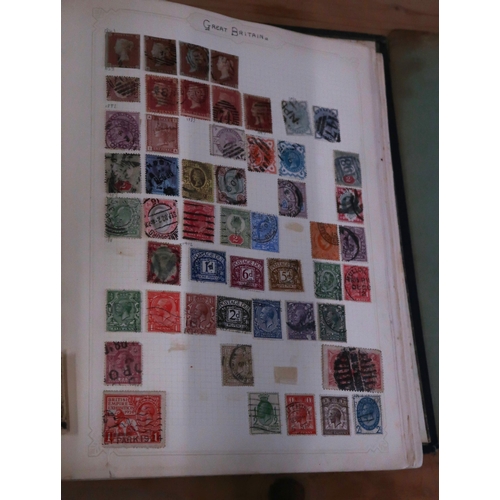 470 - Four stamp albums containing world stamps, penny reds amongst.