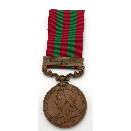 526 - An India General service medal awarded to 1144 Muleteer Mangta 30th BI Infantry. 1896.