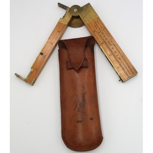 553 - A WWII army engineers' fold up surveying tool with sightings, compass, spirit level, clinometer and ... 