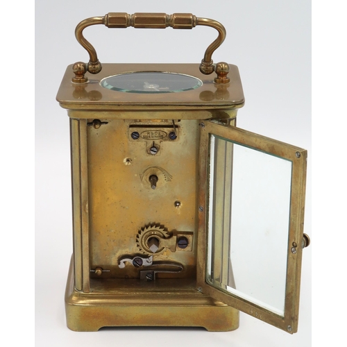 619 - An R and C brass cased French carriage clock