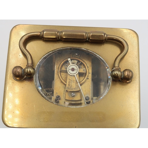 619 - An R and C brass cased French carriage clock