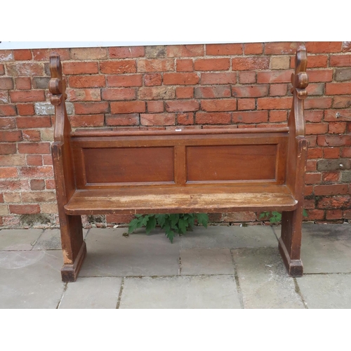 647 - A pine pew - Length 128cm x Height 120cm x Depth 27cm