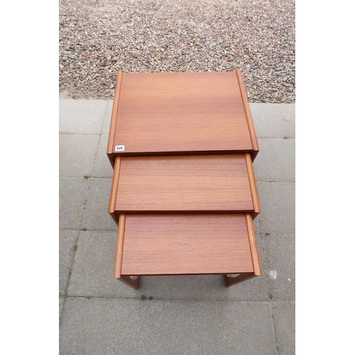 649 - A nest of three G-Plan teak tables - Height 49cm x 53cm x 42cm