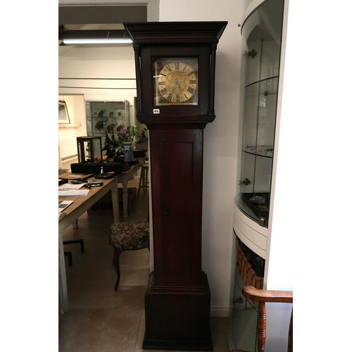 612 - An Oak cased longcase clock by Charles Oldham of Southam, Brass face with Roman Numerals to chapter ... 