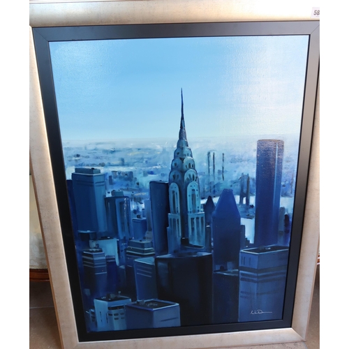 583 - An oil on canvas - Neil Dawson - The Chrysler Building, Manhattan - Purchased from Castle Fine Art, ... 