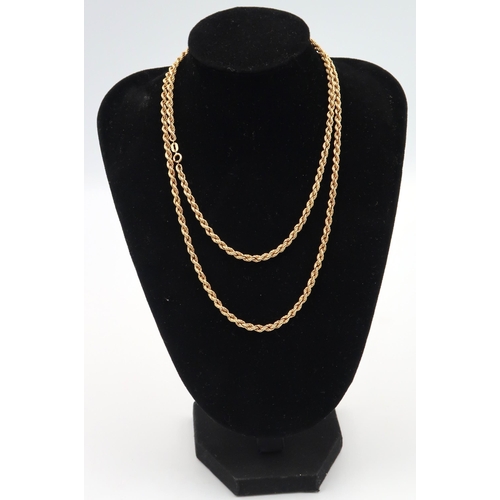 12 - A 9ct rope twist chain, 6.38grams length 73cm.