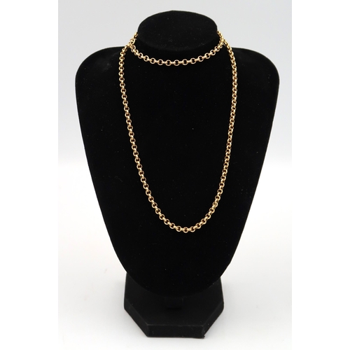 145 - A 9ct gold yellow gold belcher chain 59cm long 6.6grams.