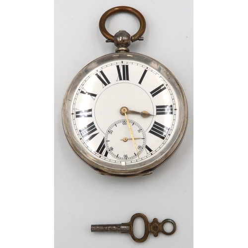 253 - A German silver cased pocket watch