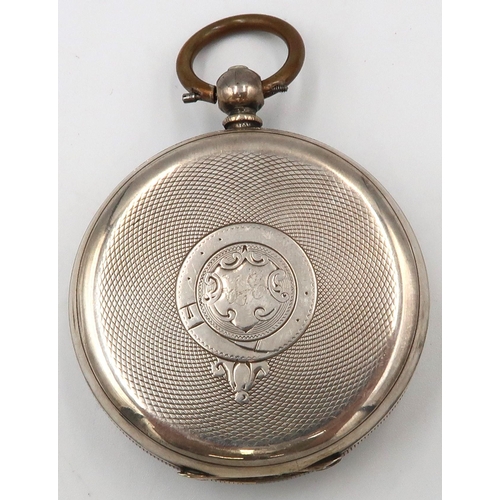 253 - A German silver cased pocket watch