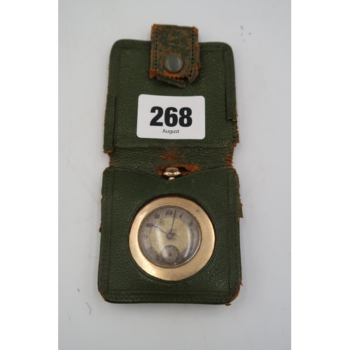 268 - A hallmarked 9ct yellow gold cased pocket watch, arabic numerals to chapter ring, subsidiary dial at... 